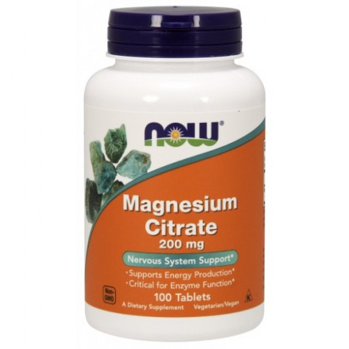 Magnesium citrate 200mg 100db Now - NOW vitaminok