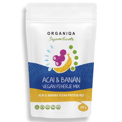 Organiqa Bio Acai-banán Vegán fehérje mix 200g - Organiqa bio superfood