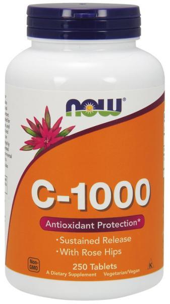 Now C-1000 nyújtott felszívódású csipkebogyóval 250db - NOW vitaminok