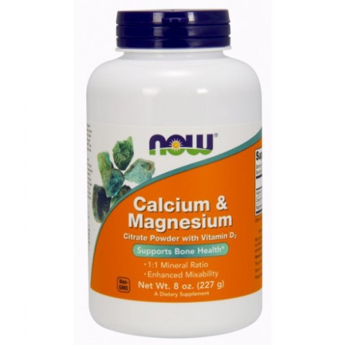Calcium & Magnesium (powder) 227g Now - Ásványi anyagok