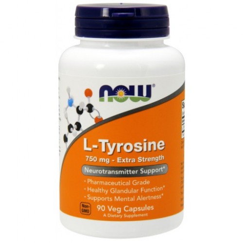 L-tyrosine 750mg 90db Now - NOW vitaminok