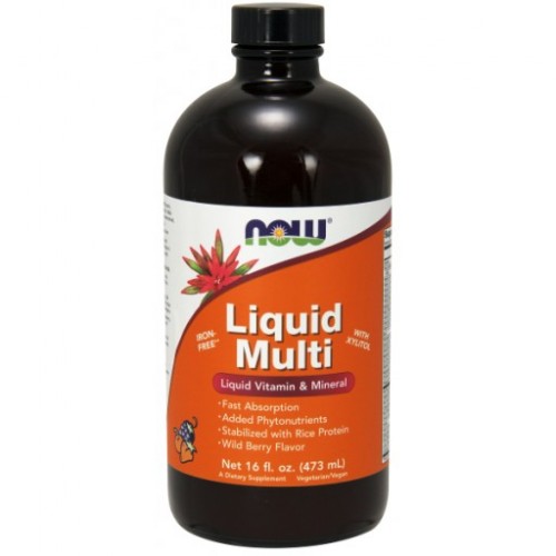 Liquid multi (áfonyás) 473ml  Now - NOW vitaminok