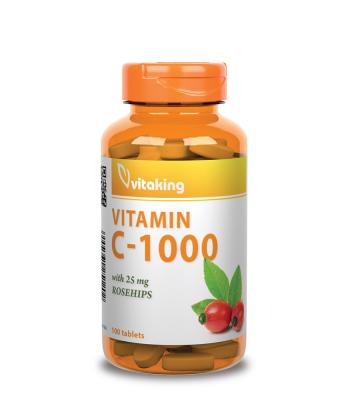 Vitaking C-1000 25mg csipkebogyóval 100db - C-vitaminok