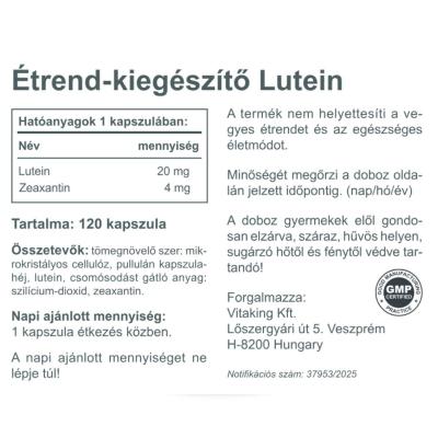 Vitaking Lutein 20mg + 4 mg zeaxantin 120db - Vitaking termékek