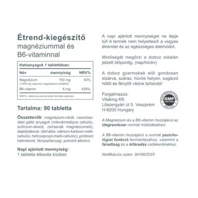 Vitaking Magnézium + B6 vitamin 90db - Vitaking termékek